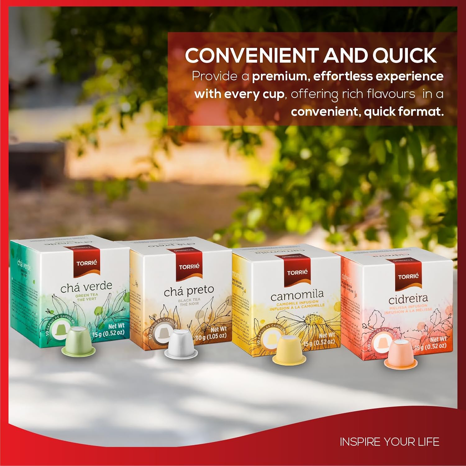Nespresso Compatible Green Tea, Lemon, Fruit & Herbal Tea Tasting Pack Variety Blend